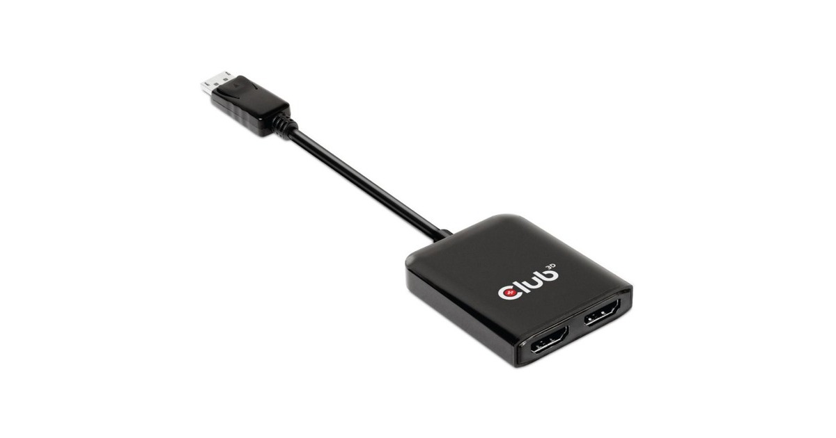 Club 3DMulti Stream Transport Hub DisplayPort 1.4 naar 2x HDMI Dual Monitor 4K60Hz adapter  (Zwart)