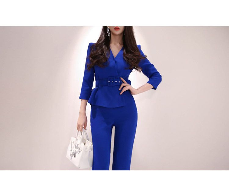 Cassidy - 3/4-mouw peplum jumpsuit