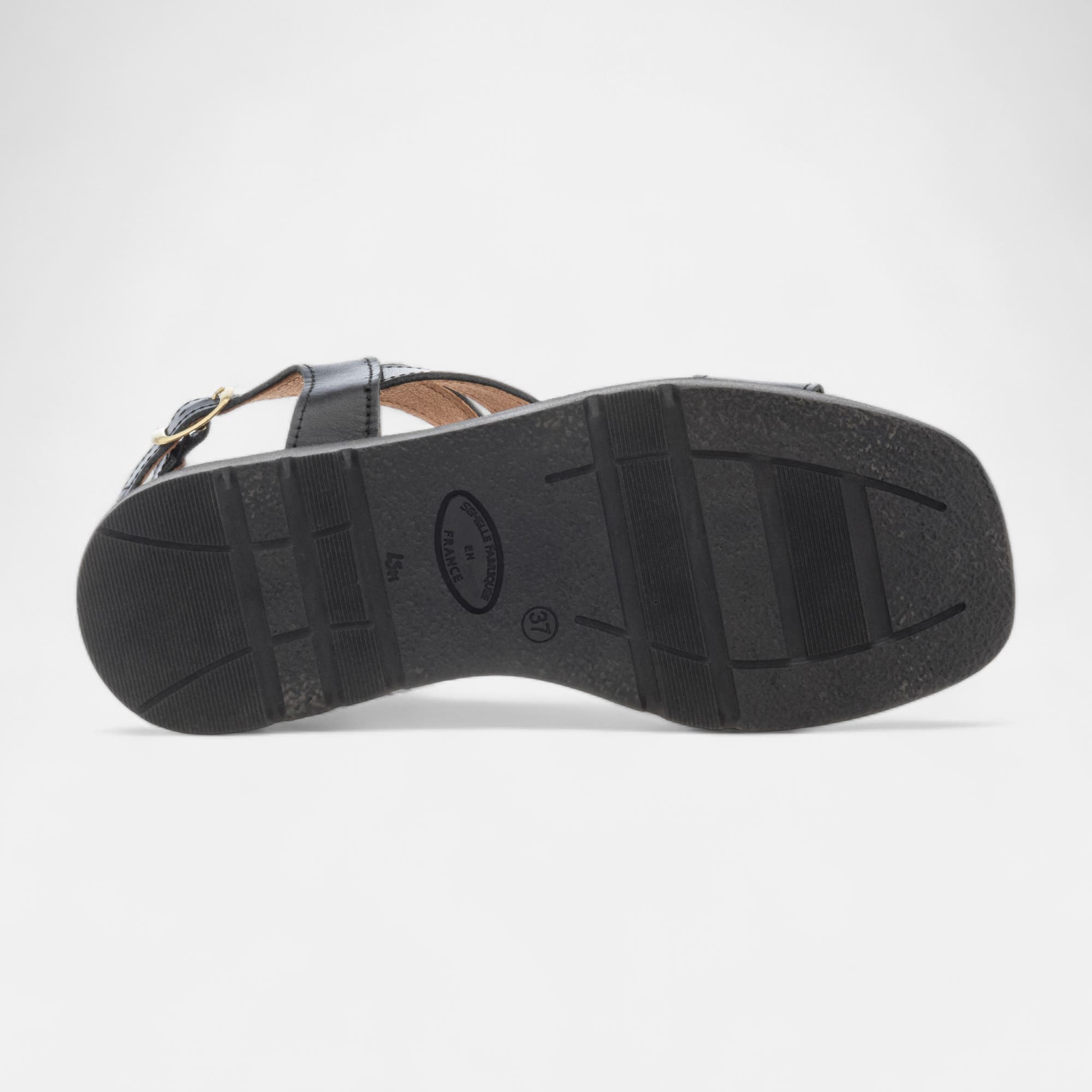 Sandales Femme en cuir noir