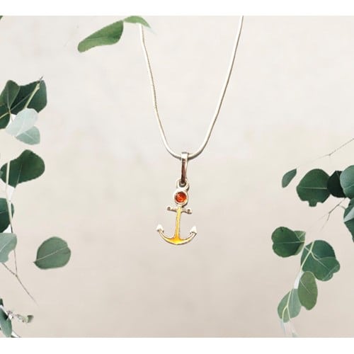 Collier ancre marine jaune