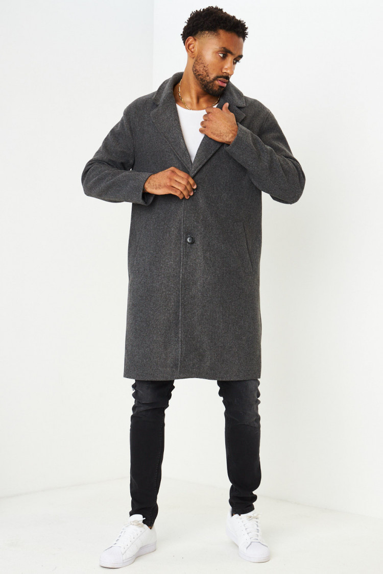 Manteau long élégant gris