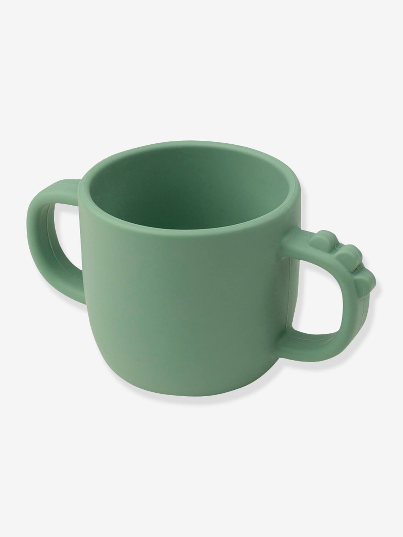 Caneca de silicone DONE BY DEER Peekaboo Crocodile com 2 alças, azul claro liso