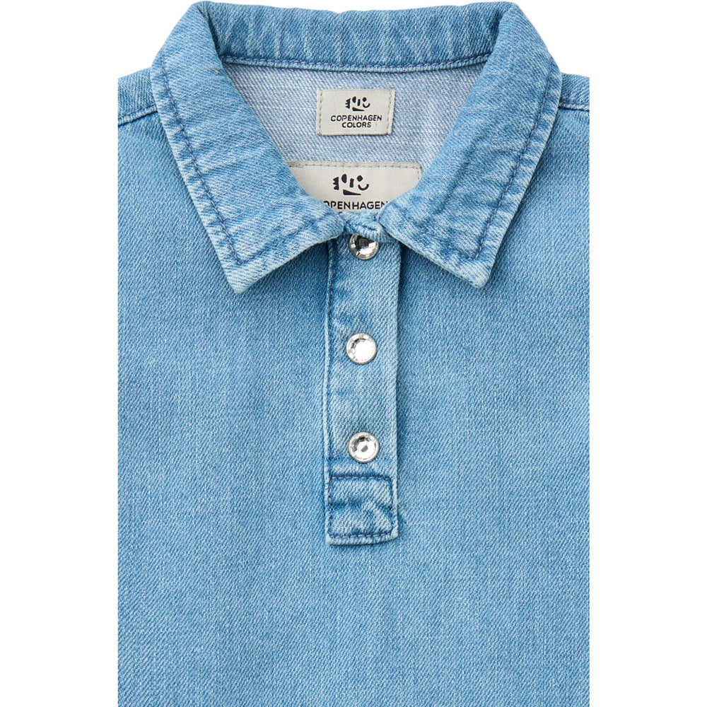 Køb COPENHAGEN COLORS x Luksusbaby Blue Indigo Washed Organic Denim Kjole med hjerte
