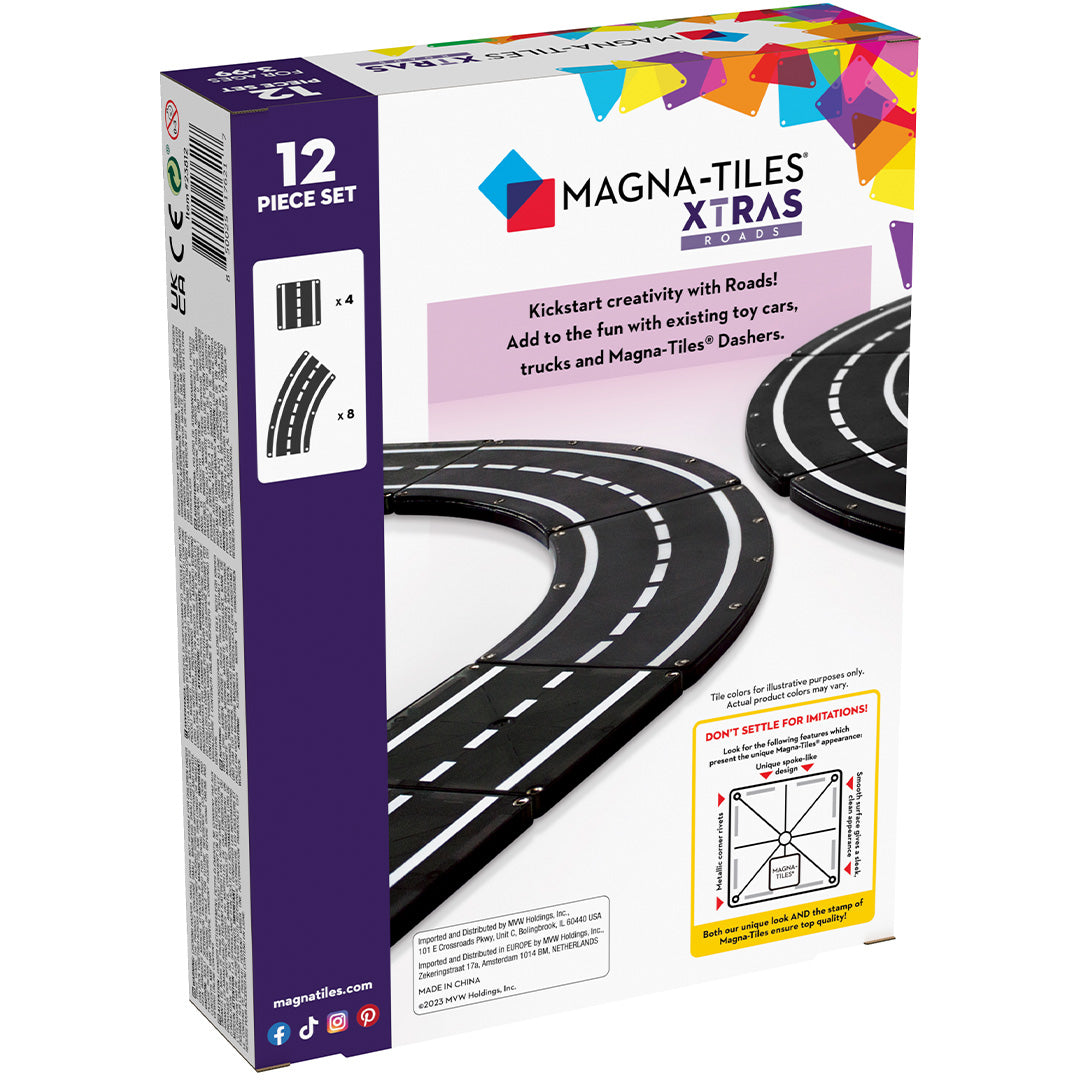 MAGNA-TILES magnetische speeltegels weg - 12st