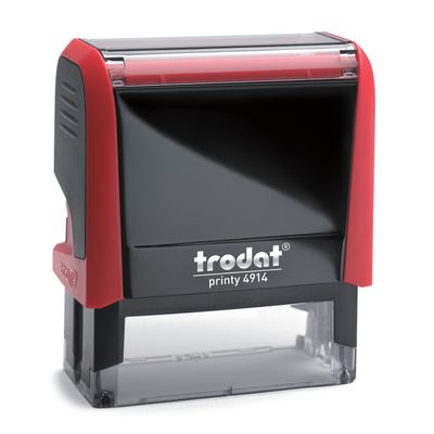 TRODAT Printy 4914 - Tampon personnalisable avec 6 lignes de texte - zone d'impression 64 X 26 MM - rouge