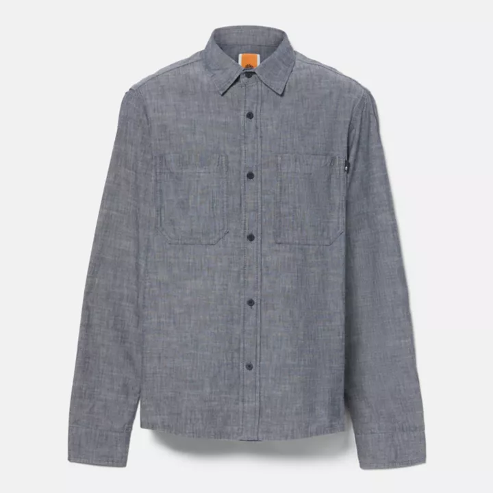 Chemise en chambray pour homme en bleu foncé