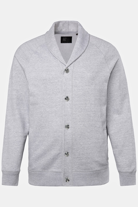 Sweatjacke, Schalkragen, Knopfleiste, Tall