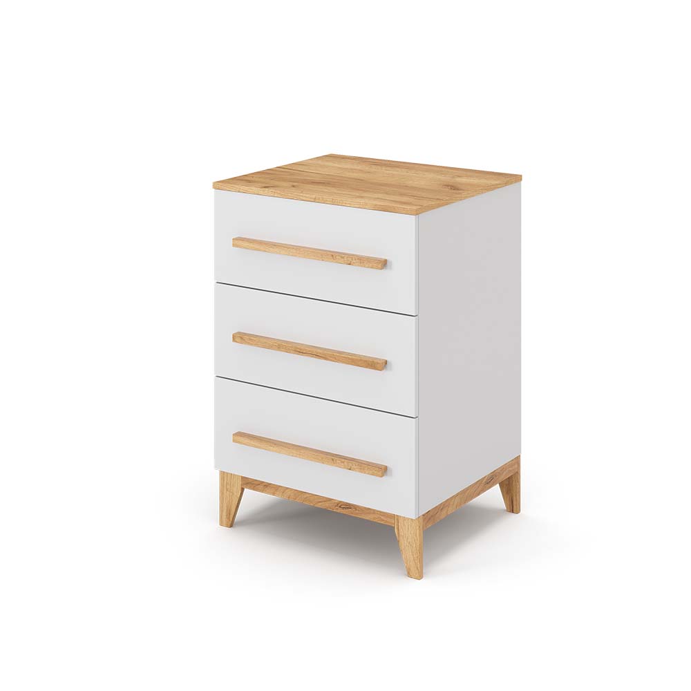 VitaliSpa Kommode Malia 60x88cm für Kinderzimmer, Schrank mit 3 Schubladen, weiß