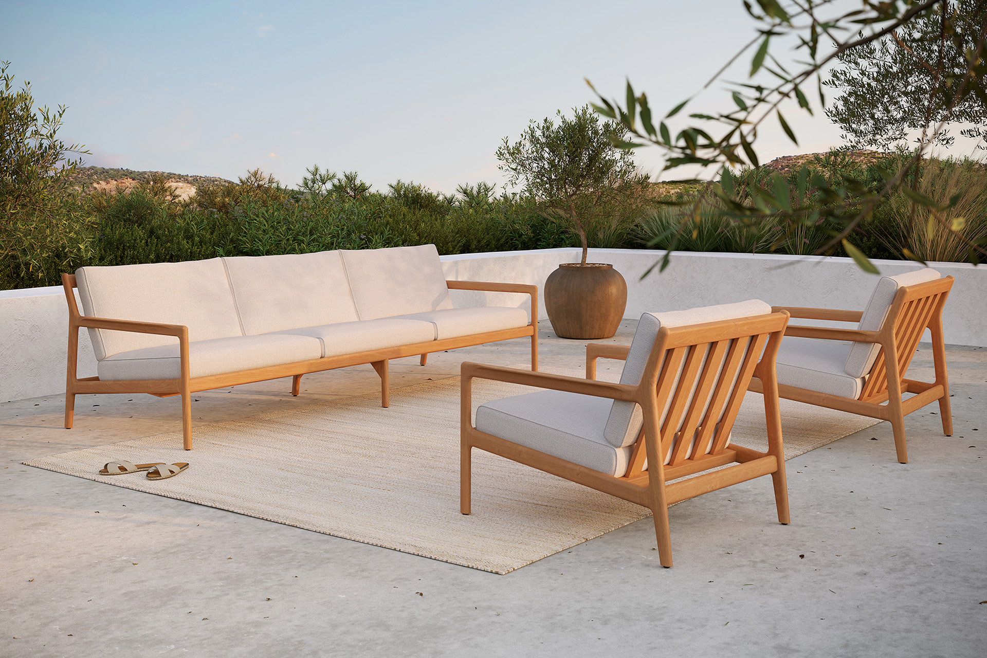 Teak Jack sofa 180 - outdoor - naturel