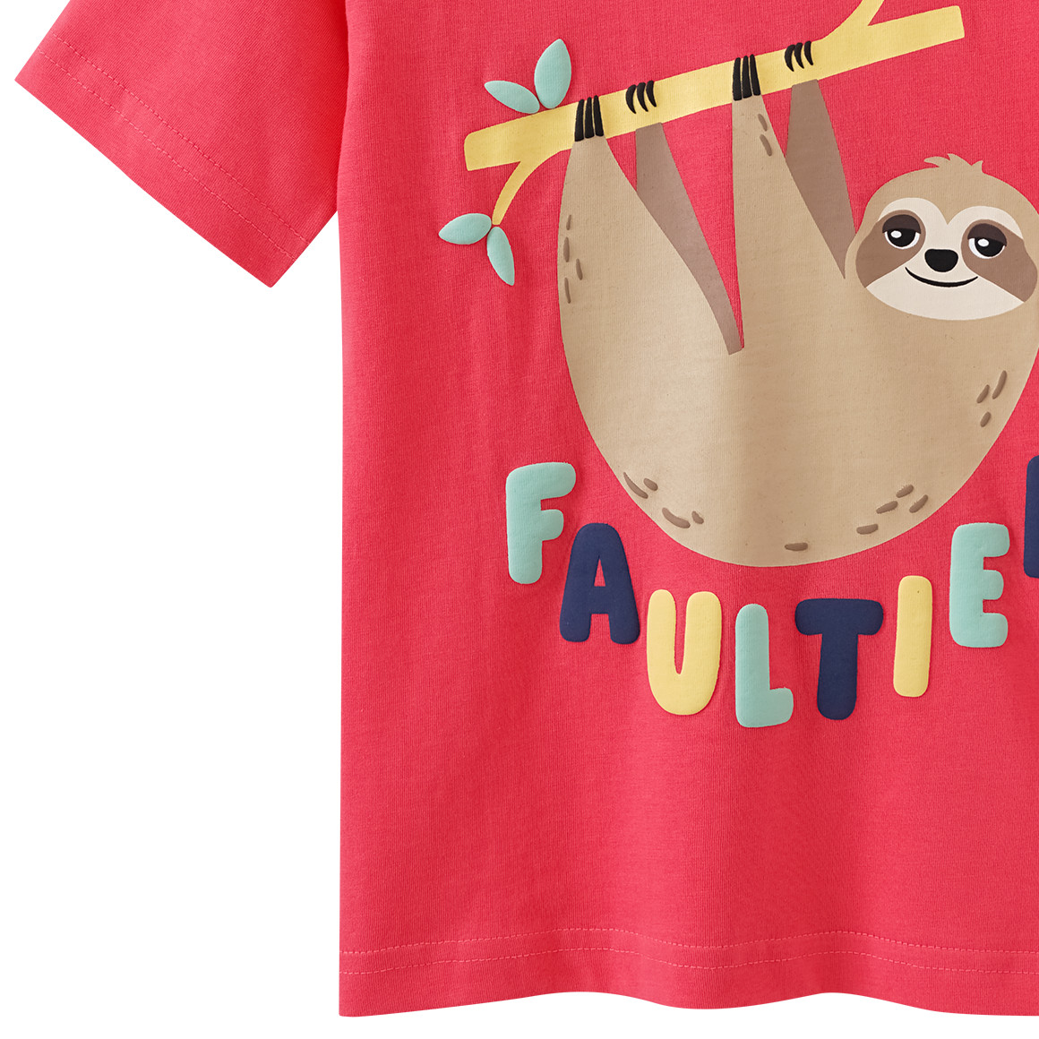 Topolino Kinder T-Shirt mit Faultier-Motiv rot