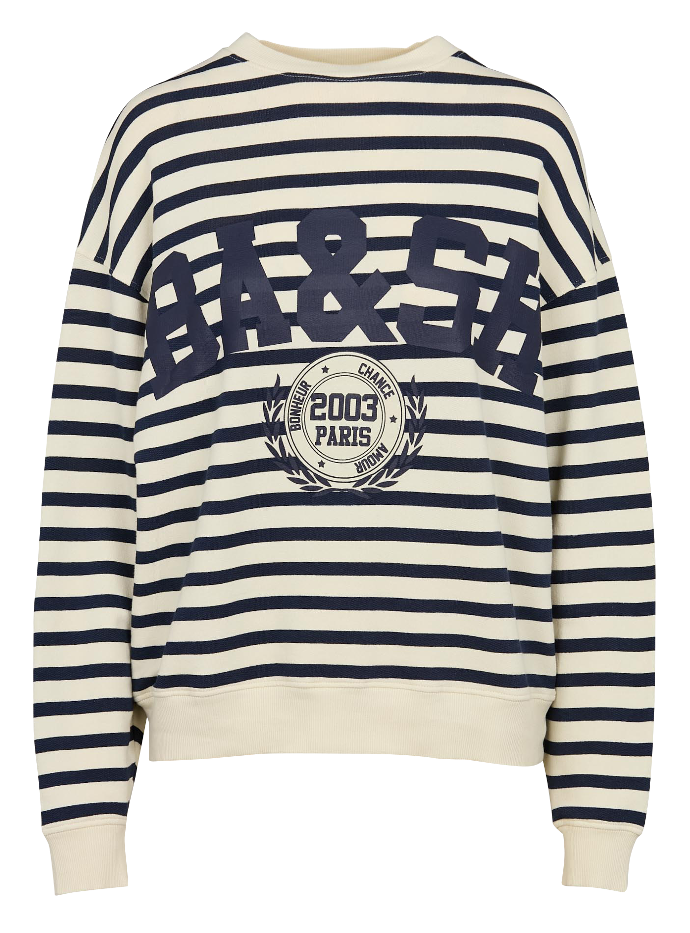BENJAMIN - Sweat col rond ample en coton mélangé | Bleu