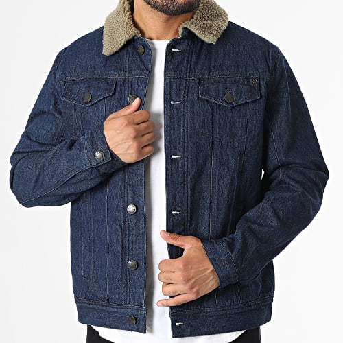 Veste Jean Col Fourrure 20714439 Bleu Brut