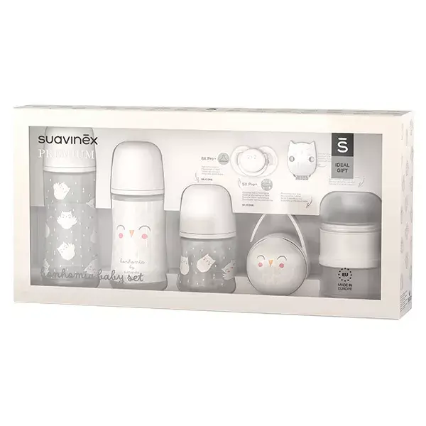 Kit para Bebê Suavinex Bonhomia Recém-Nascido Cinza