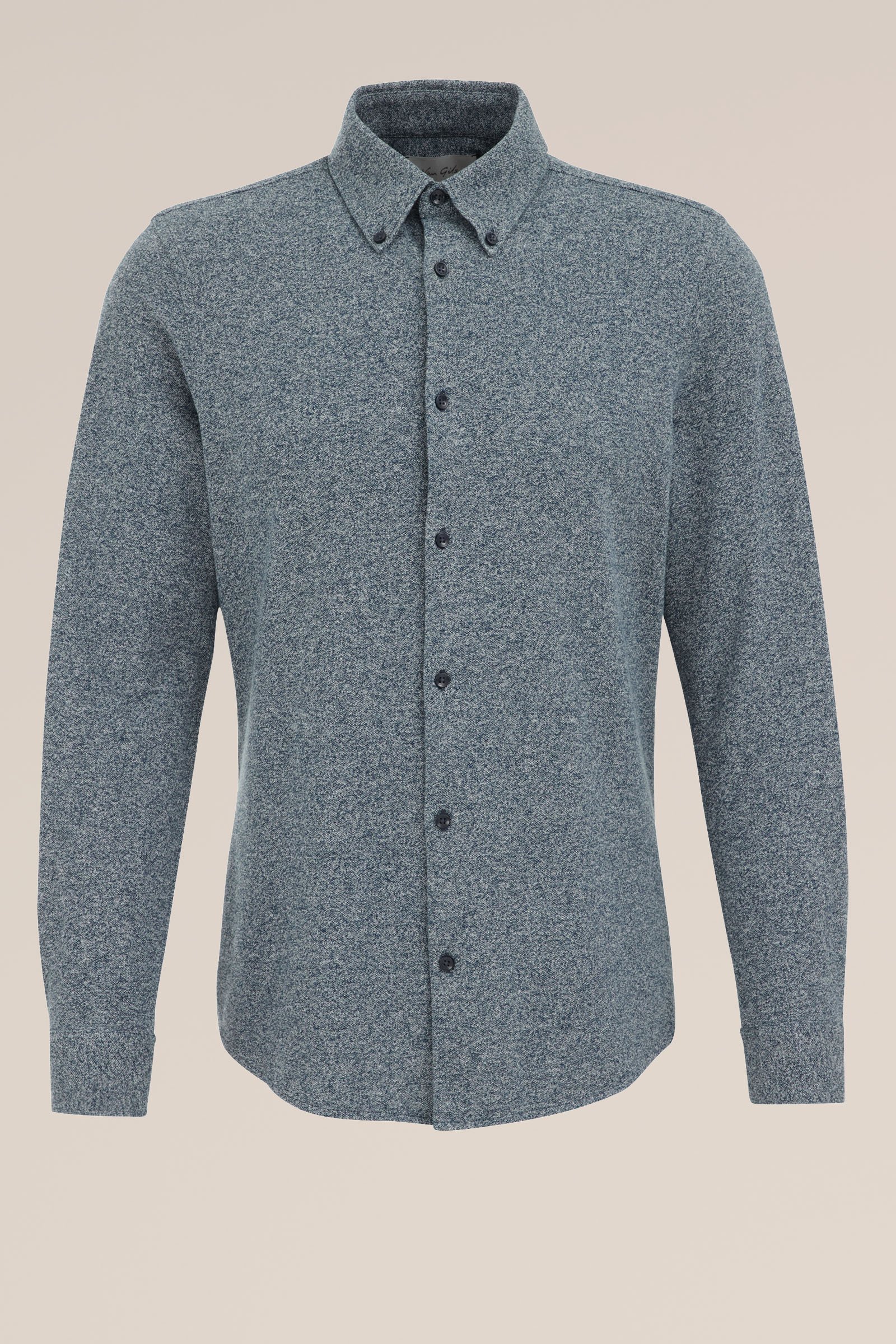 gebreid overhemd met structuur Van Gils Donkerblauw