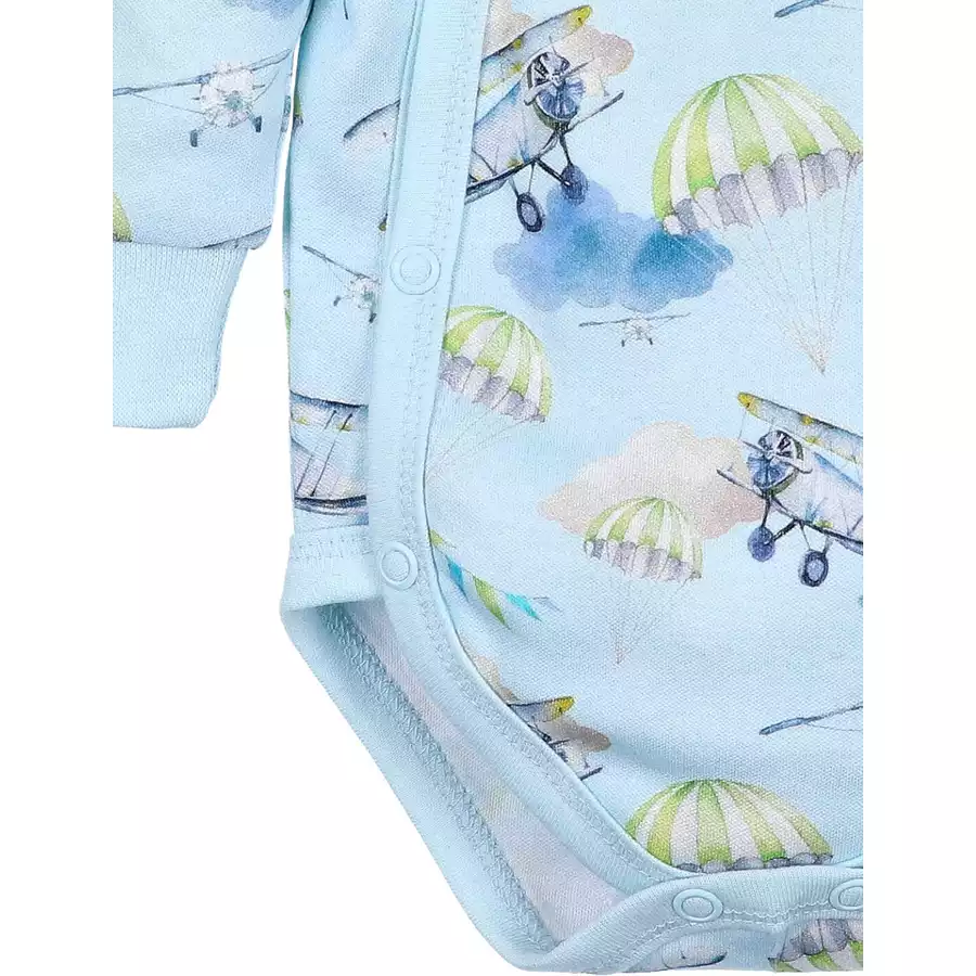 Nini Body Langarm Planes blau