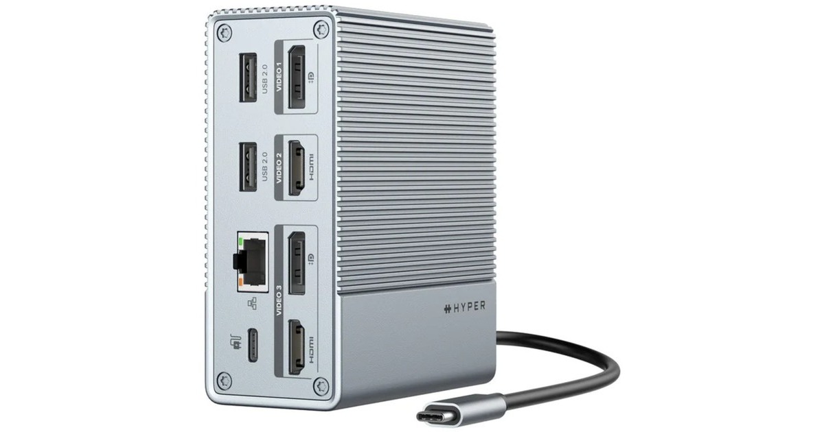 HyperHyperDrive GEN2 12-in-1 USB-C Docking Station  (Zilver)