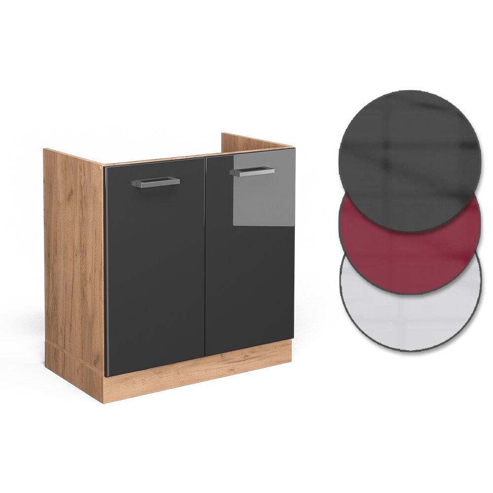 Vicco Spülenunterschrank Küchenschrank Küchenzeile R-Line 80 cm Goldkraft Anthrazit