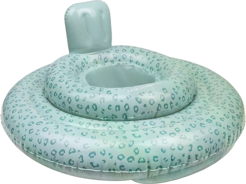 Swim Essentials Schwimmsitz 0-1 Jahre Green Leopard Babyschwimmer mit 4 Luftkammern