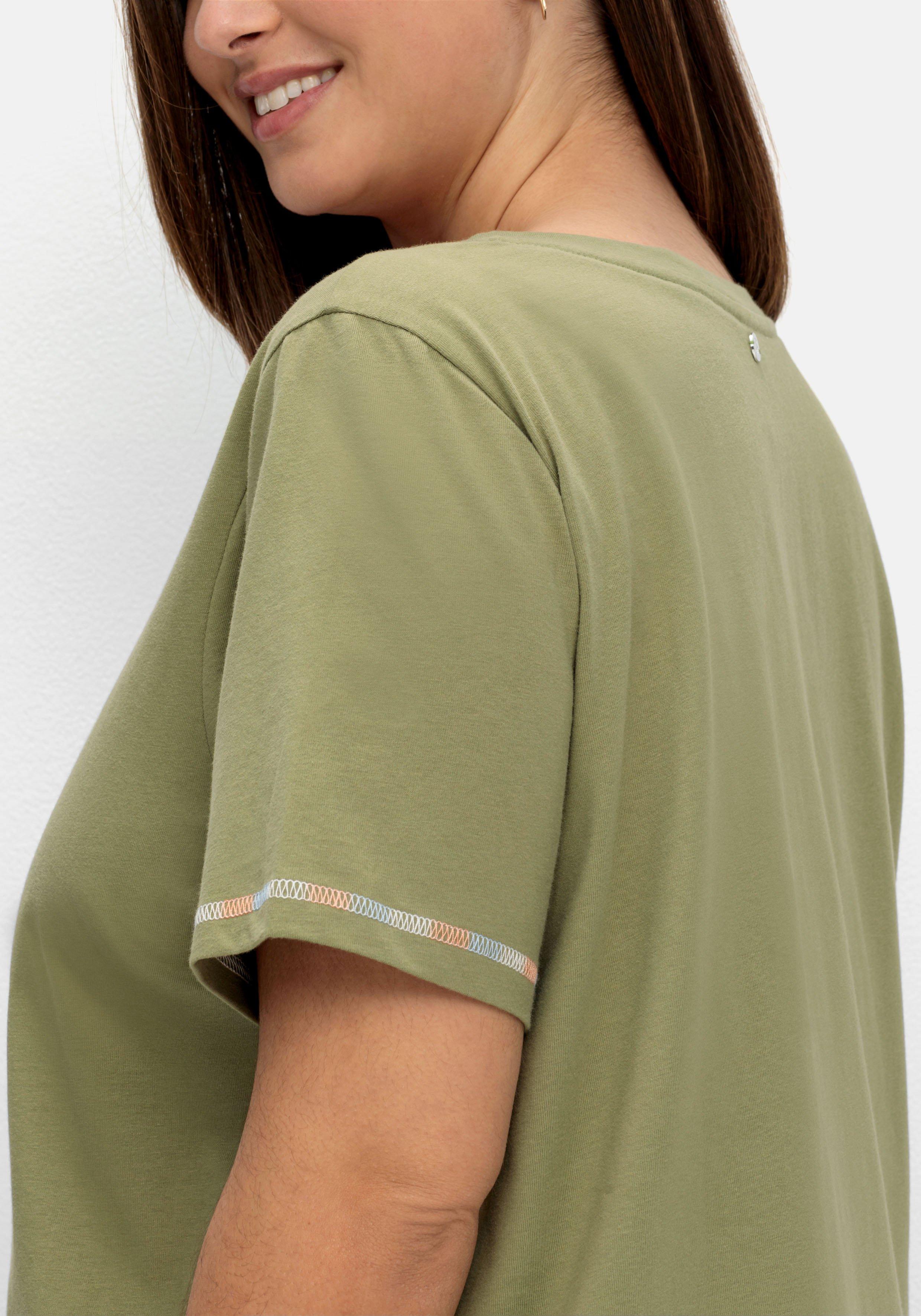 Shirt mit Karreeausschnitt