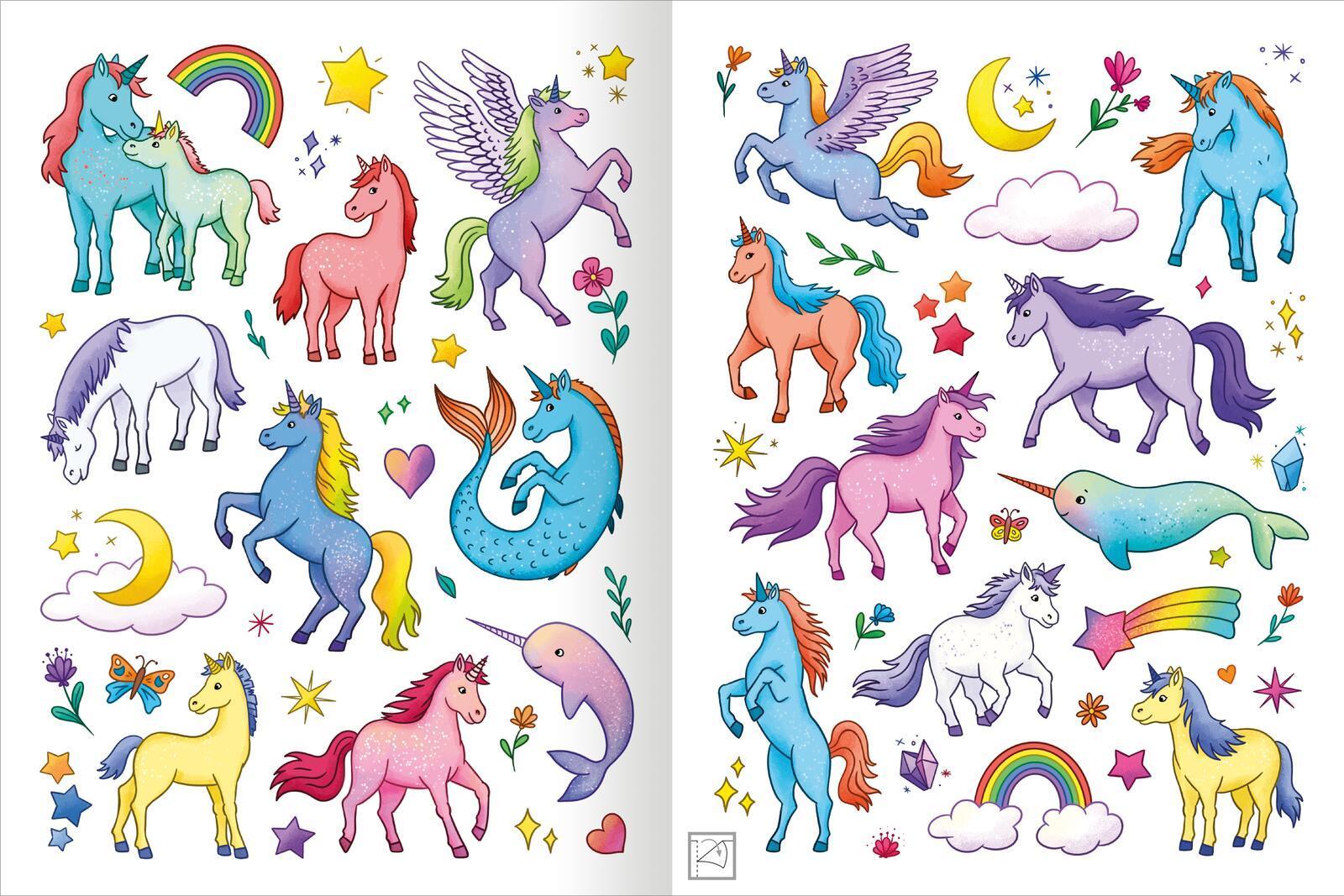Mein schillerndes Stickerheft -  Zauberhafte Einhornwelt