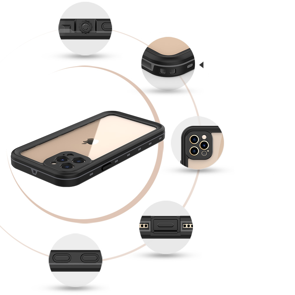 iPhone 12 Pro Wasserfeste Outdoor Schutz Hülle (IP68) - Schwarz