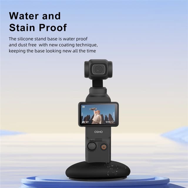 AMAGISN Til DJI Osmo Pocket 3 Kamera Silikone Base Stativ Holder Selvklæbende