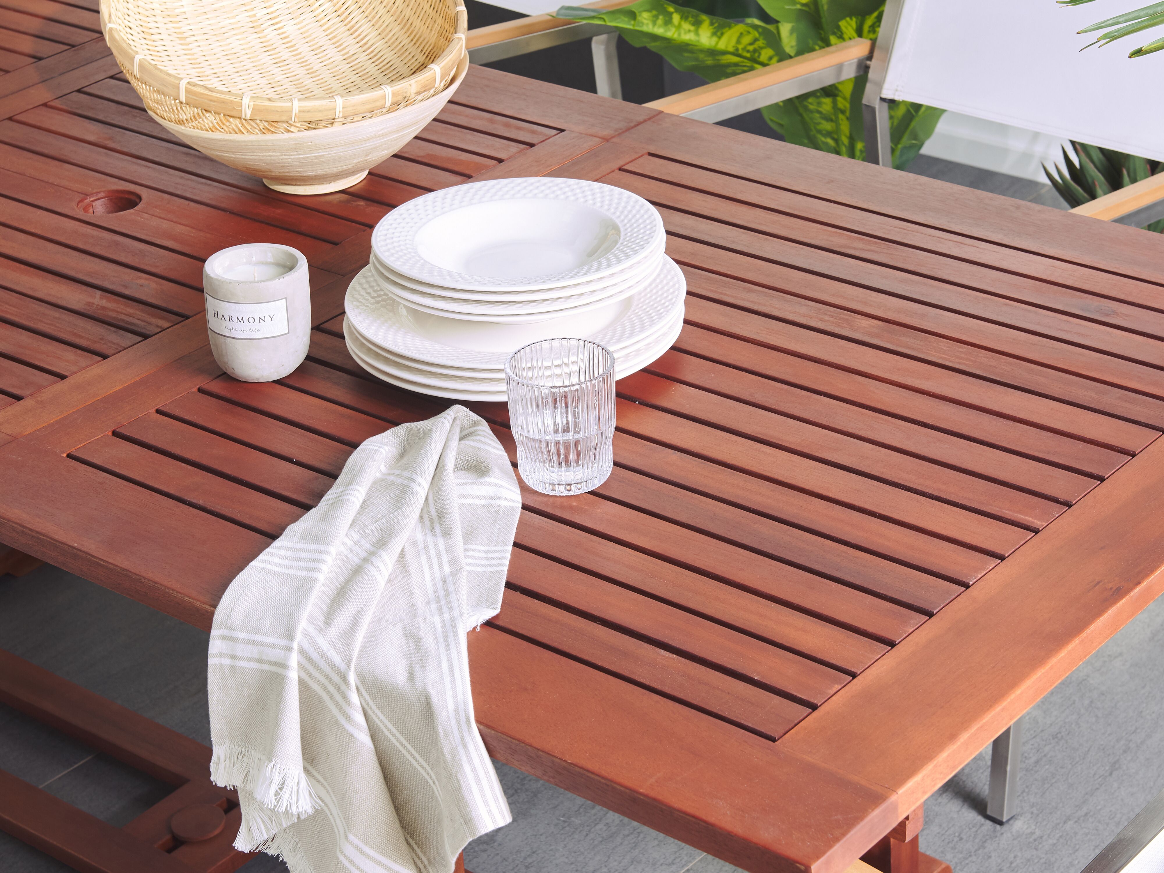 Uitschuifbare tuintafel TOSCANA 160/220 cm 90 cm Acaciahout Donkerbruin