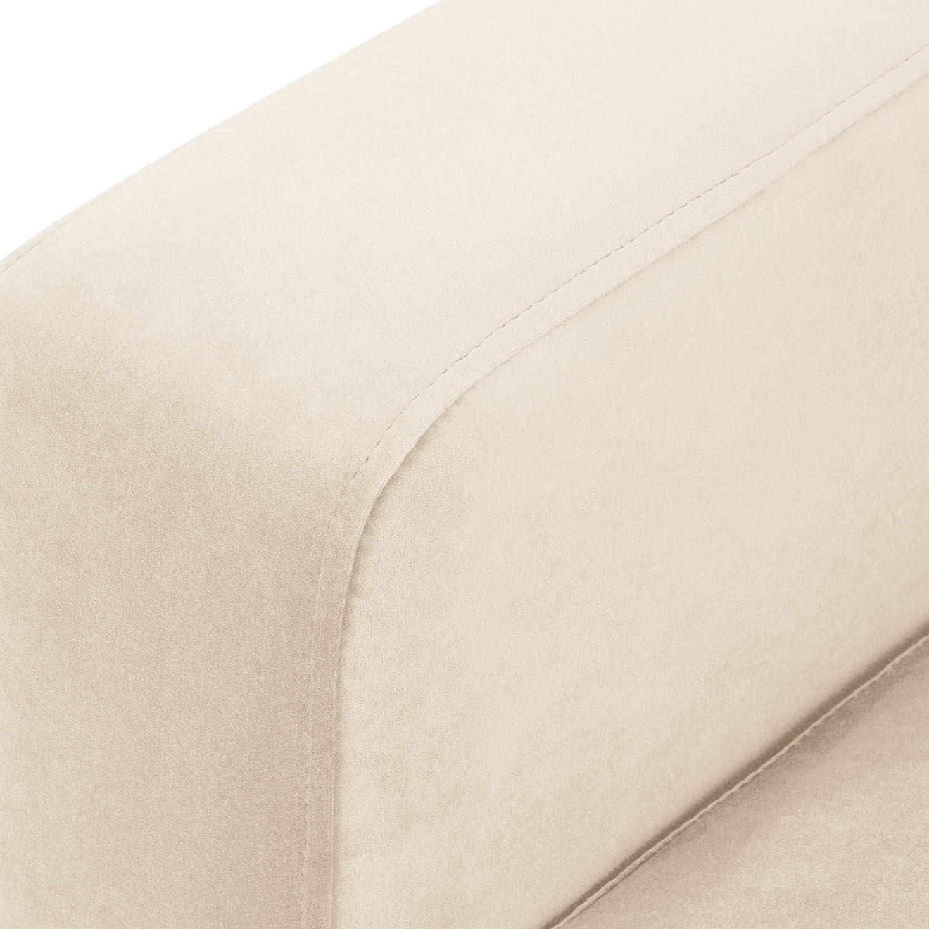 Mazzini Sofas Canapé Panoramique gauche Velours Venus 6 Places beige clair - 326x236x90 cm