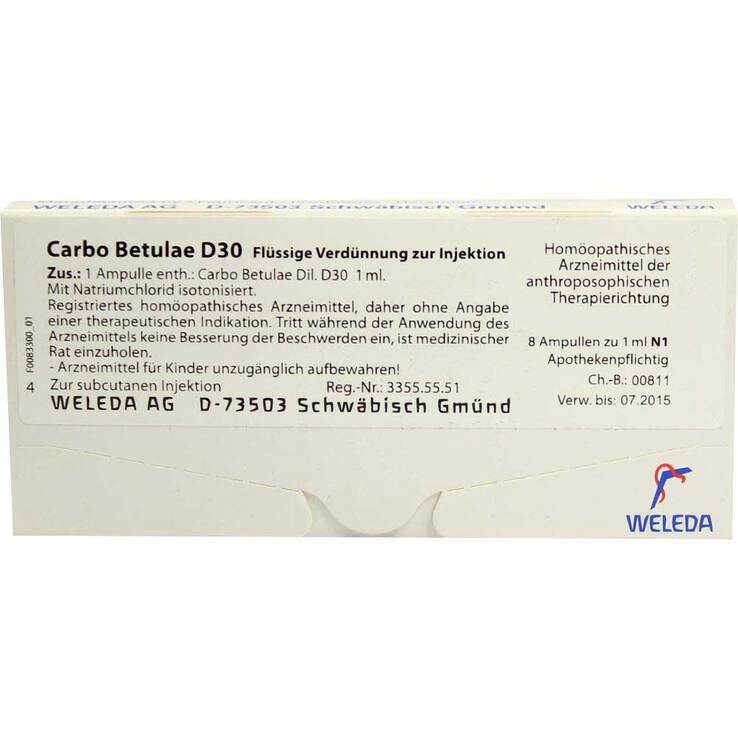 Carbo Betulae D 30 Ampullen, 8X1 ml