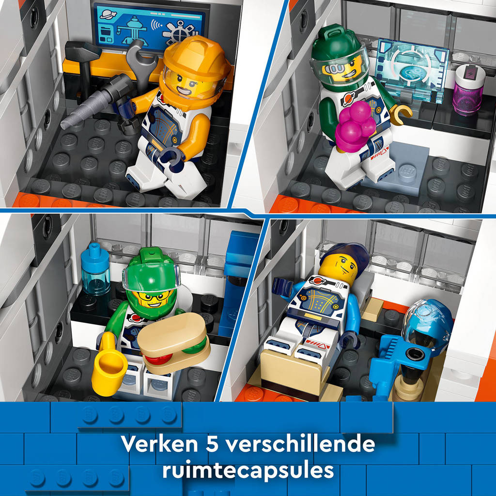 Uitgebreide leuke setModulair ruimtestation Ruimteschip Speelgoed voor Kinderen vanaf 7 jaar 60433