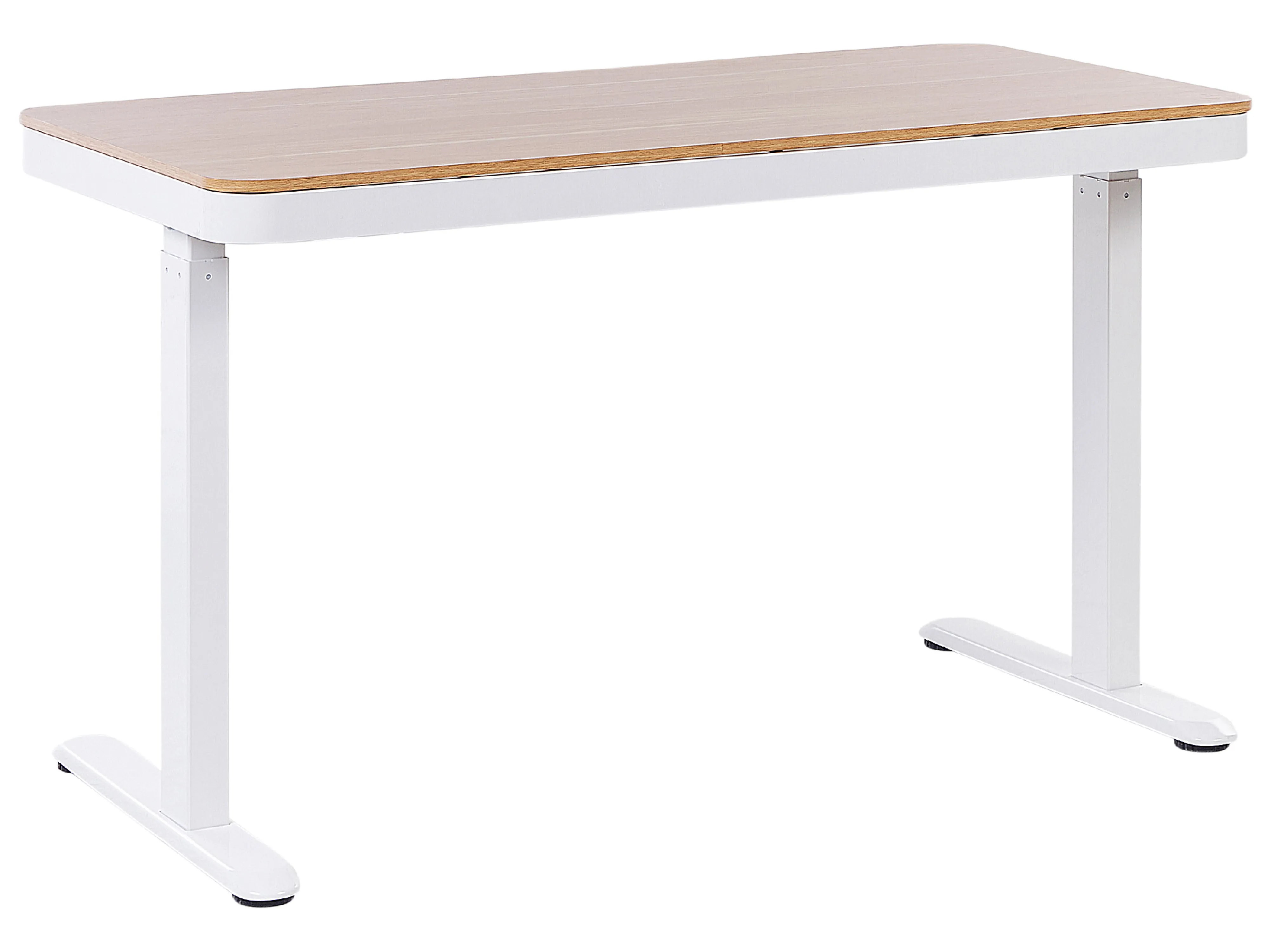 Elektrisch verstelbaar sta-bureau KENLY Bruin/wit 120 cm 60 cm met USB-poort