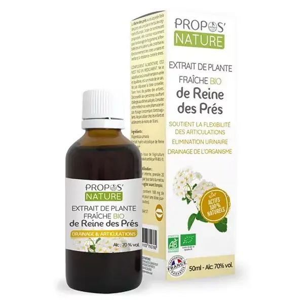 Extrato orgânico fresco de ulmária da Propos' Nature, 50ml