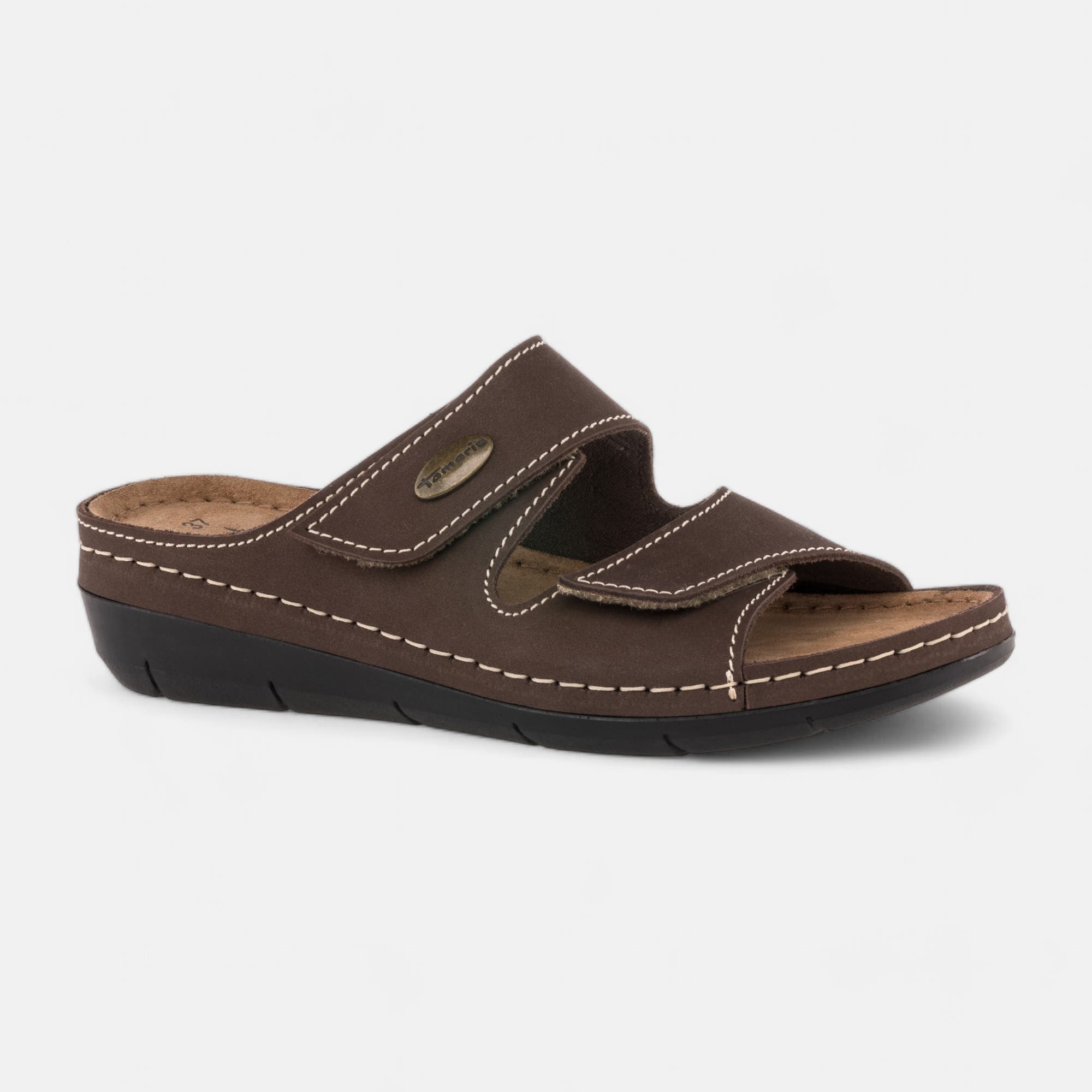 Chaussures confort paramédical Femme en cuir marron