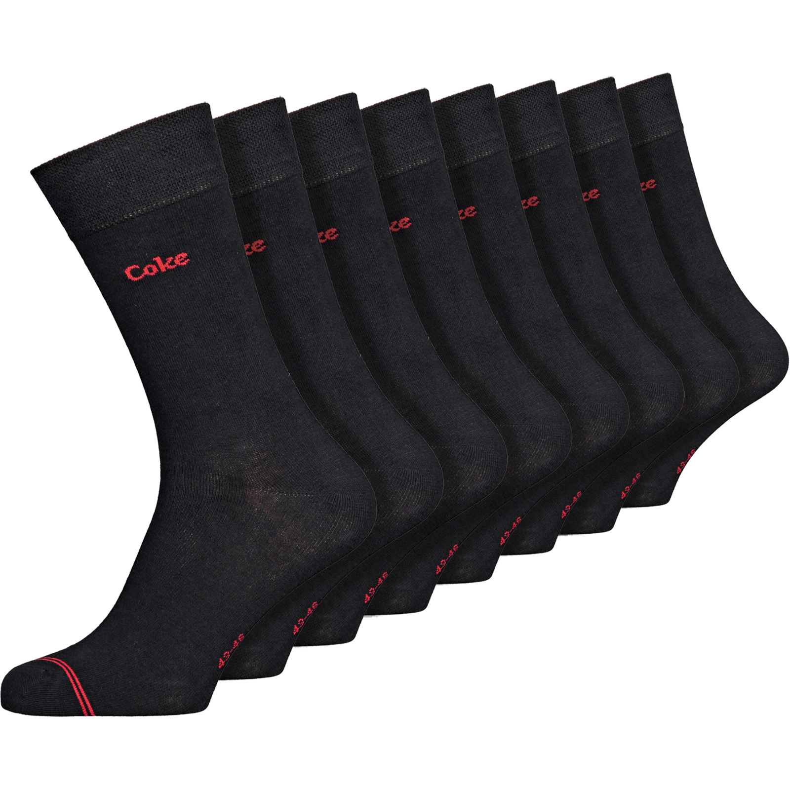 Coca-Cola Herren-Business-Socken, 8 Paar 39-42, schwarz