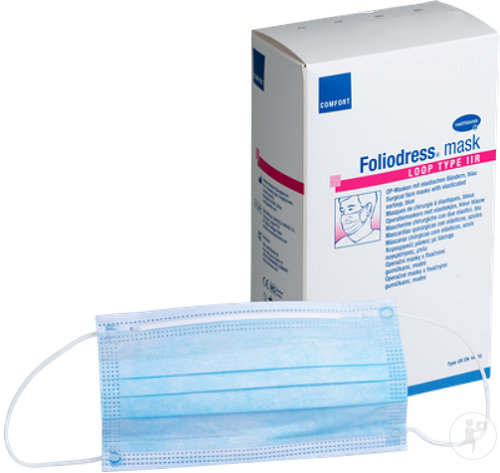 Hartmann Foliodress Masque Chirurgical Loop Type IIR Bleu 50 Pièces