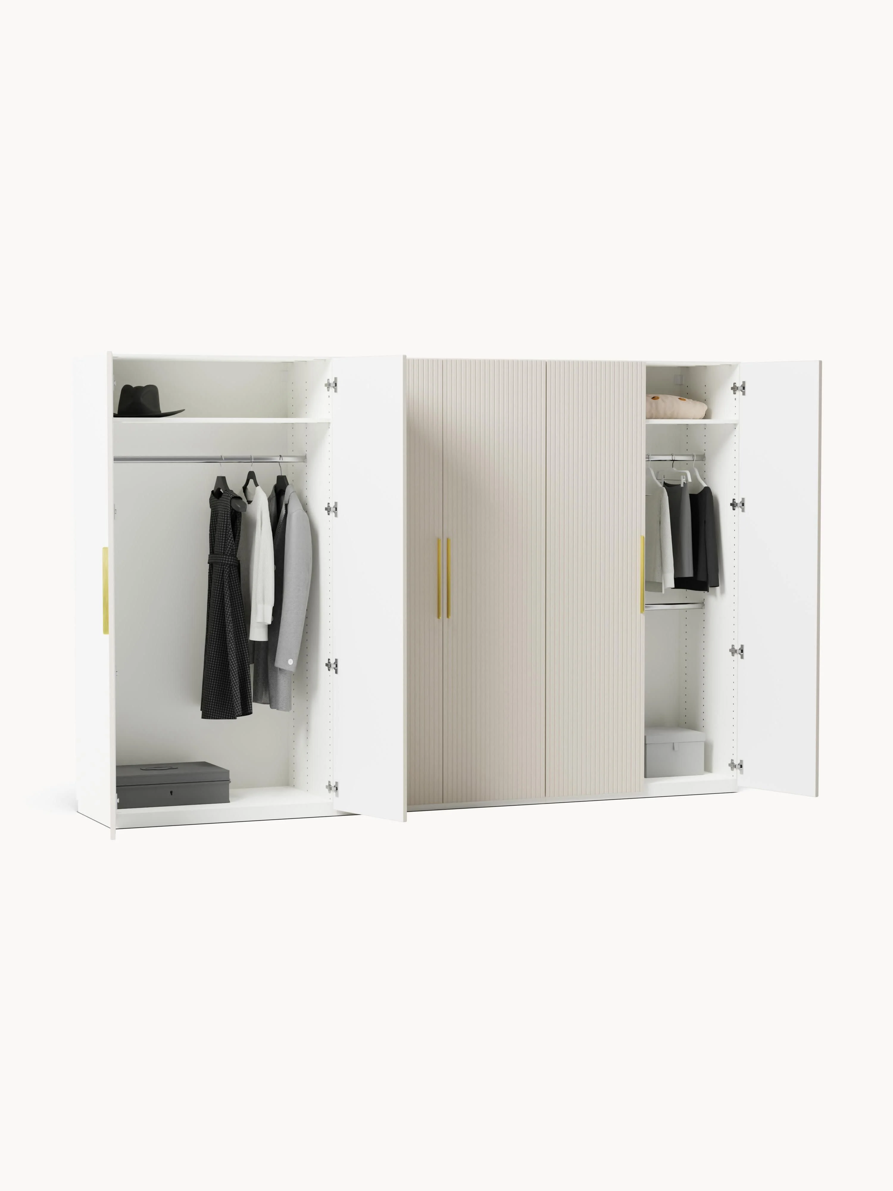 Modulaire draaideurkast Simone, 300 cm breed, diverse varianten