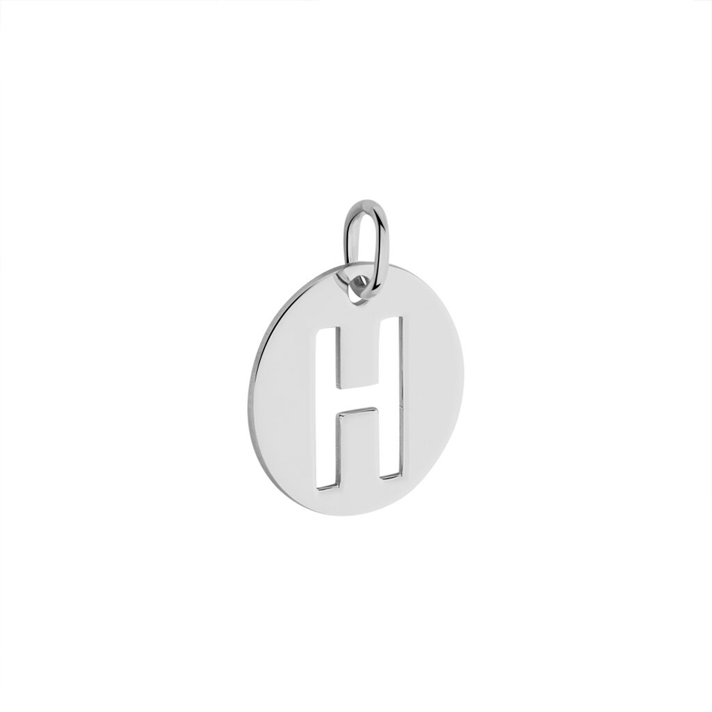 Pendentif Elio H Argent Blanc