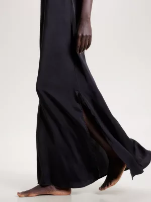 Camisola maxi com detalhes em renda sofisticada