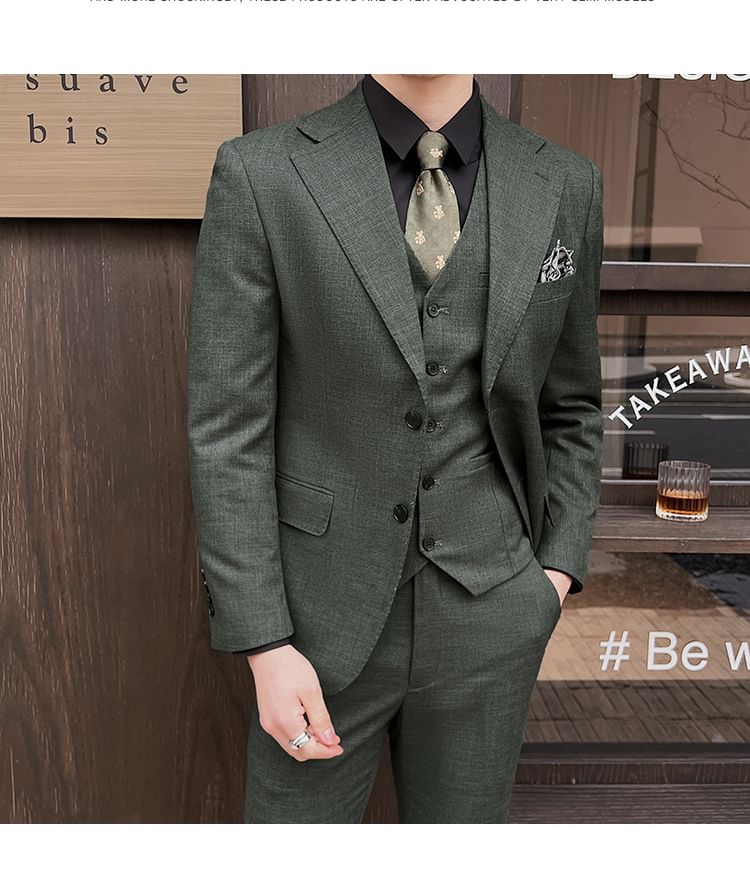 Deepwood - Blazer met knopen / Dubbelrijs blazer / Vest / Pantalon / Set