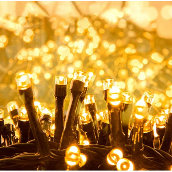 (12m) 100 LED's Deko USB Lichterkette Outdoor Beleuchtung 8 Modi   Fernbedienung IP65 - Warmweiss