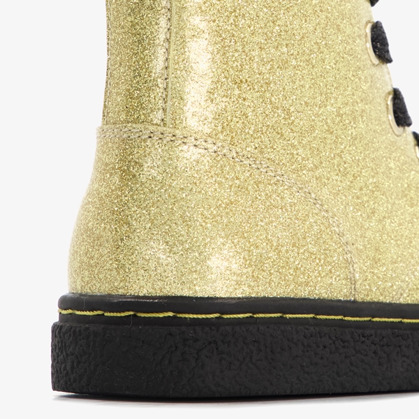 TwoDay leren meisjes veterlaarsjes met glitters