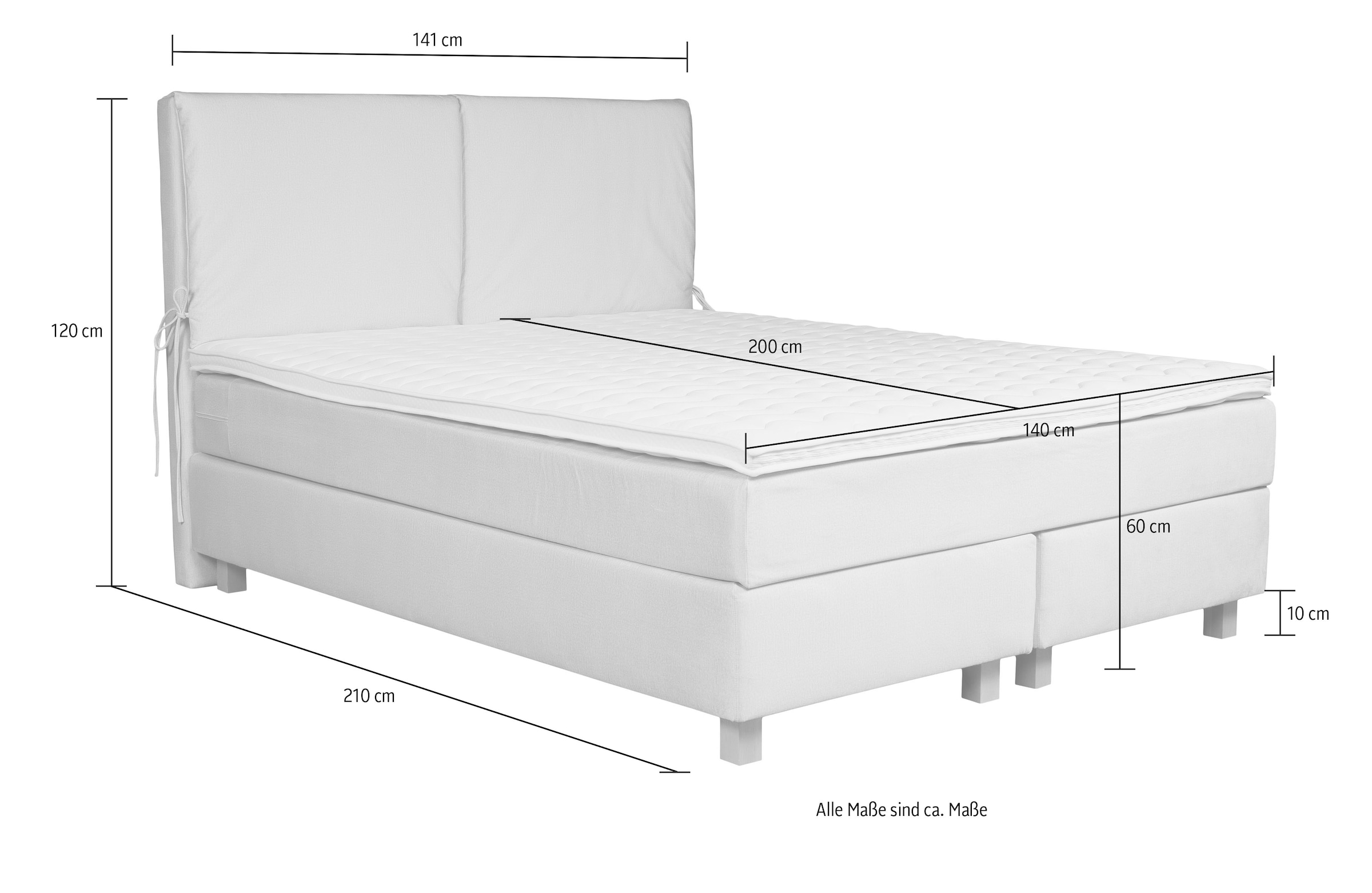 Home affaire Boxspringbett »Nele« inkl. Topper im schlichtem Design