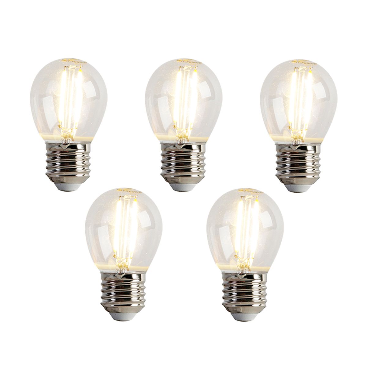Set van 5 E27 LED lamp P45 helder 2W 200 lm 2700K