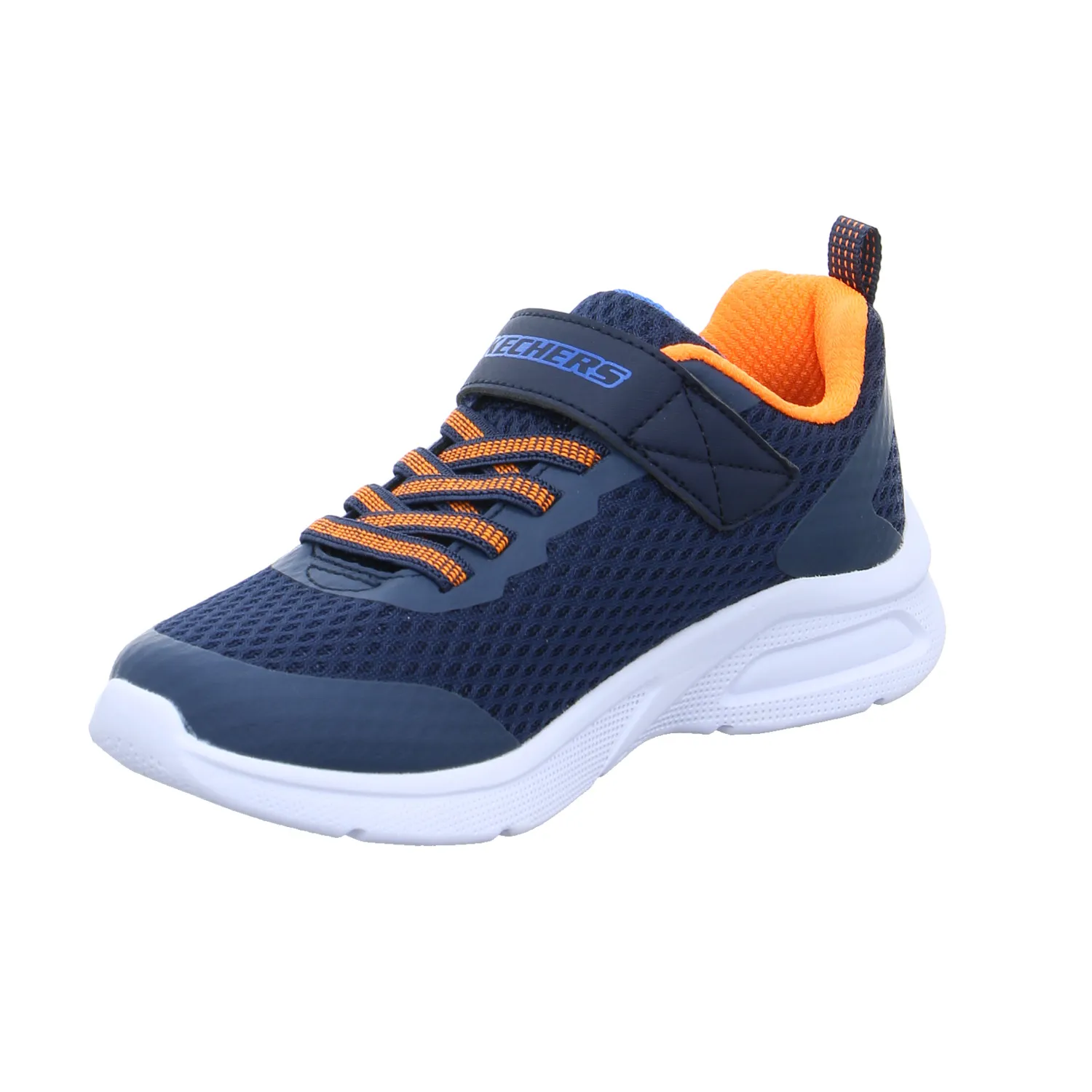 SKECHERS Jungen-Halbschuh Klett Blau Textil  Sneaker