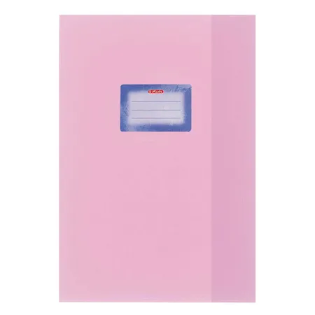 Herlitz Heftumschläge Baststruktur DIN A4, rosa, 5 Stück