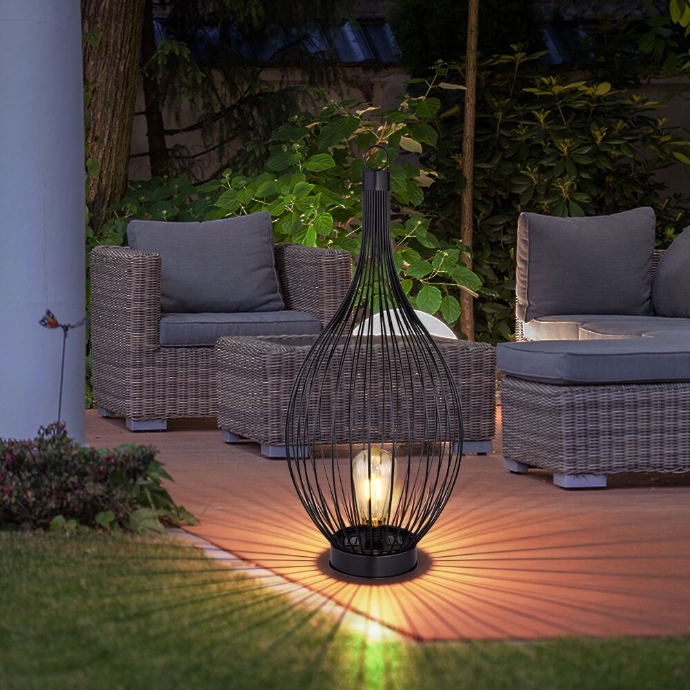2x LED Solarleuchten im Käfig Design, H 57 cm