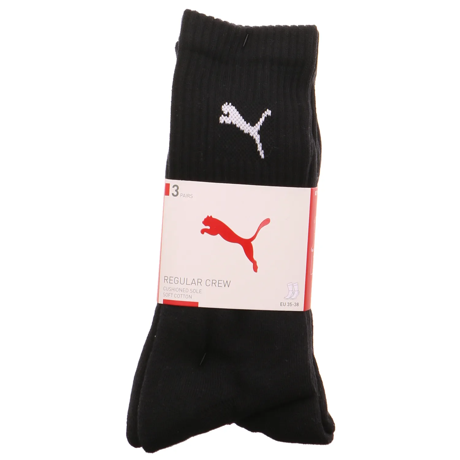 PUMA SOCKEN Freizeitsocken Schwarz Textil  3-ER Pack