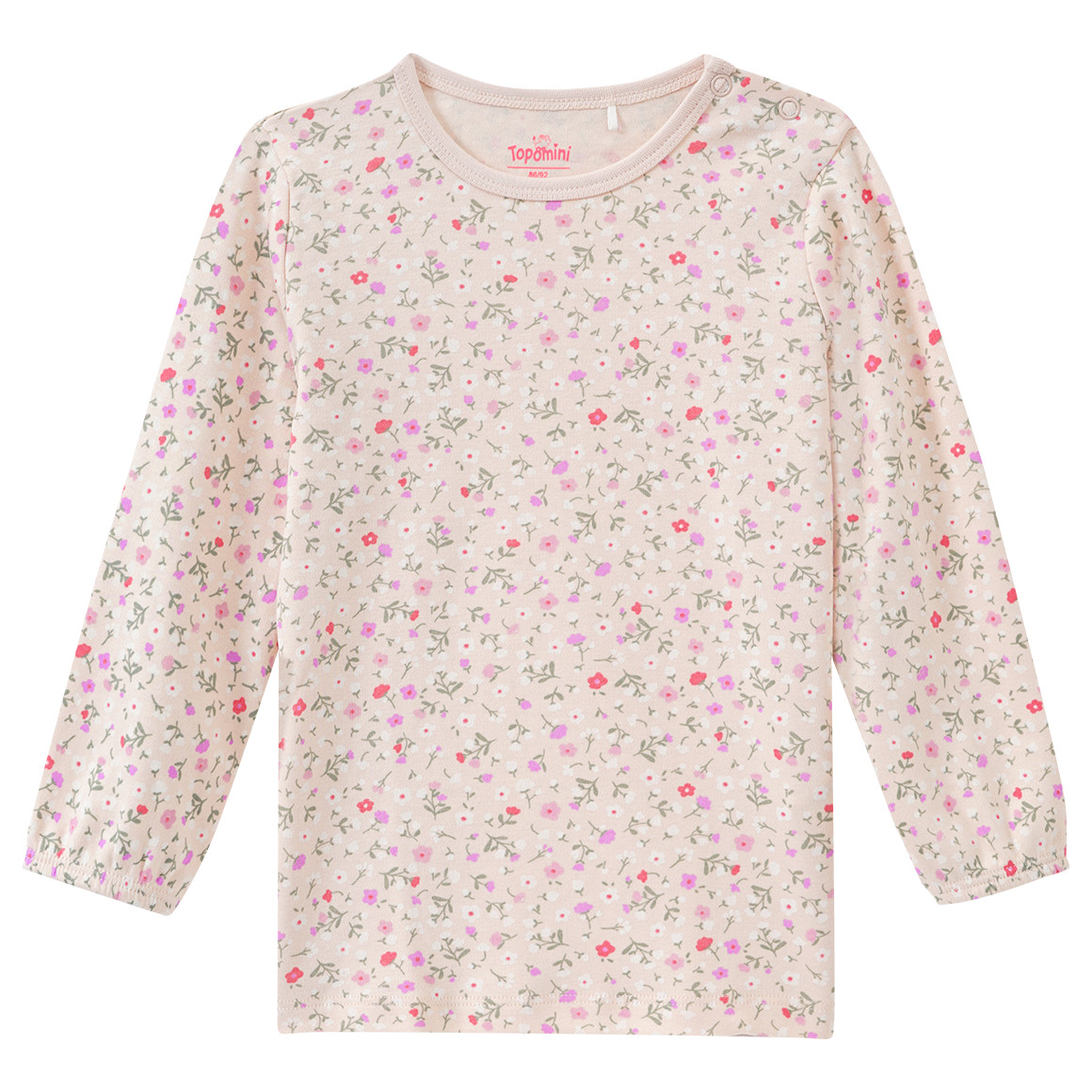 Topomini Baby Schlafanzug aus Bio-Baumwolle creme / flieder