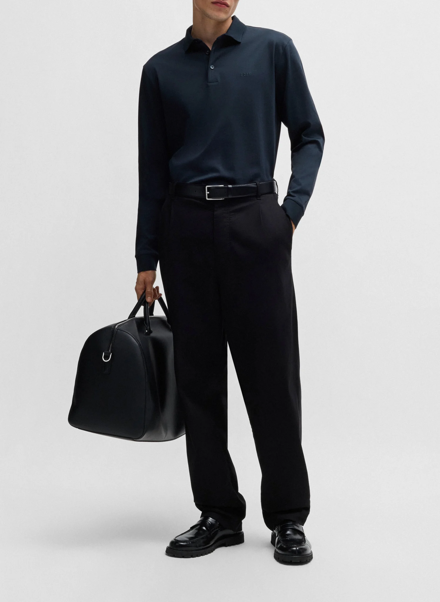 Polo col classique en coton| Bleu