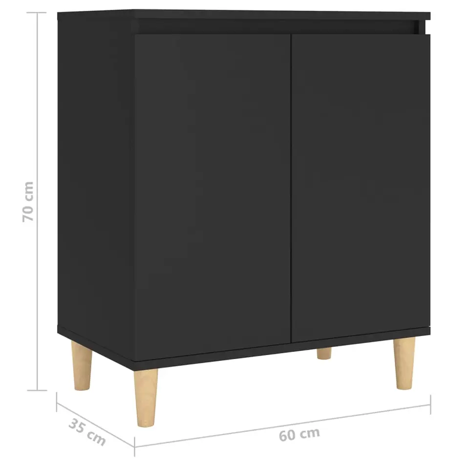 vidaXL - Dressoir - Zwart - Bewerkt hout
